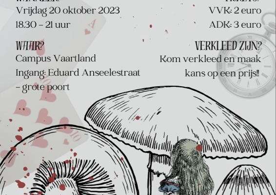 GO! atheneum Willebroek organiseert halloweenfuif  ‘Alice in horrorland’ voor leerlingen eerste graad